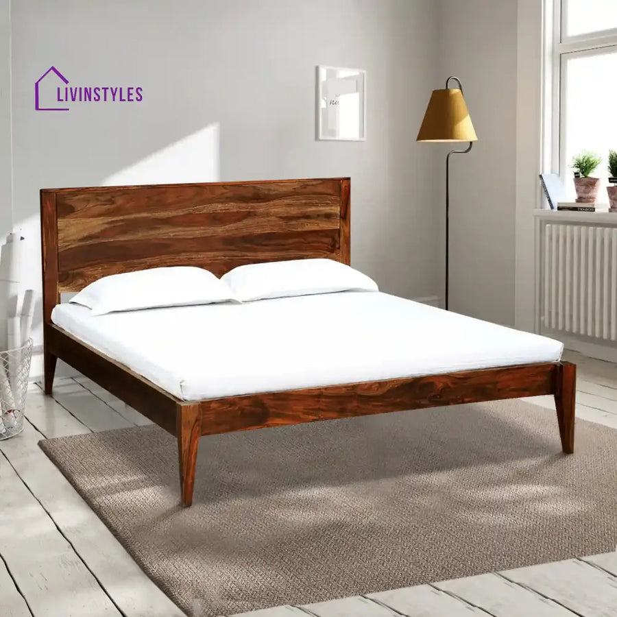 Kim Solid Wood Sheesham Beds Queen / Teak Bed without storage