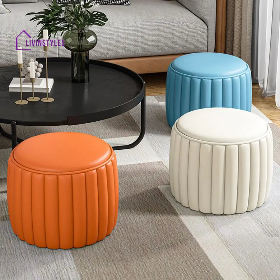 Ishira Living Room Ottoman | Faux Leather Fabric