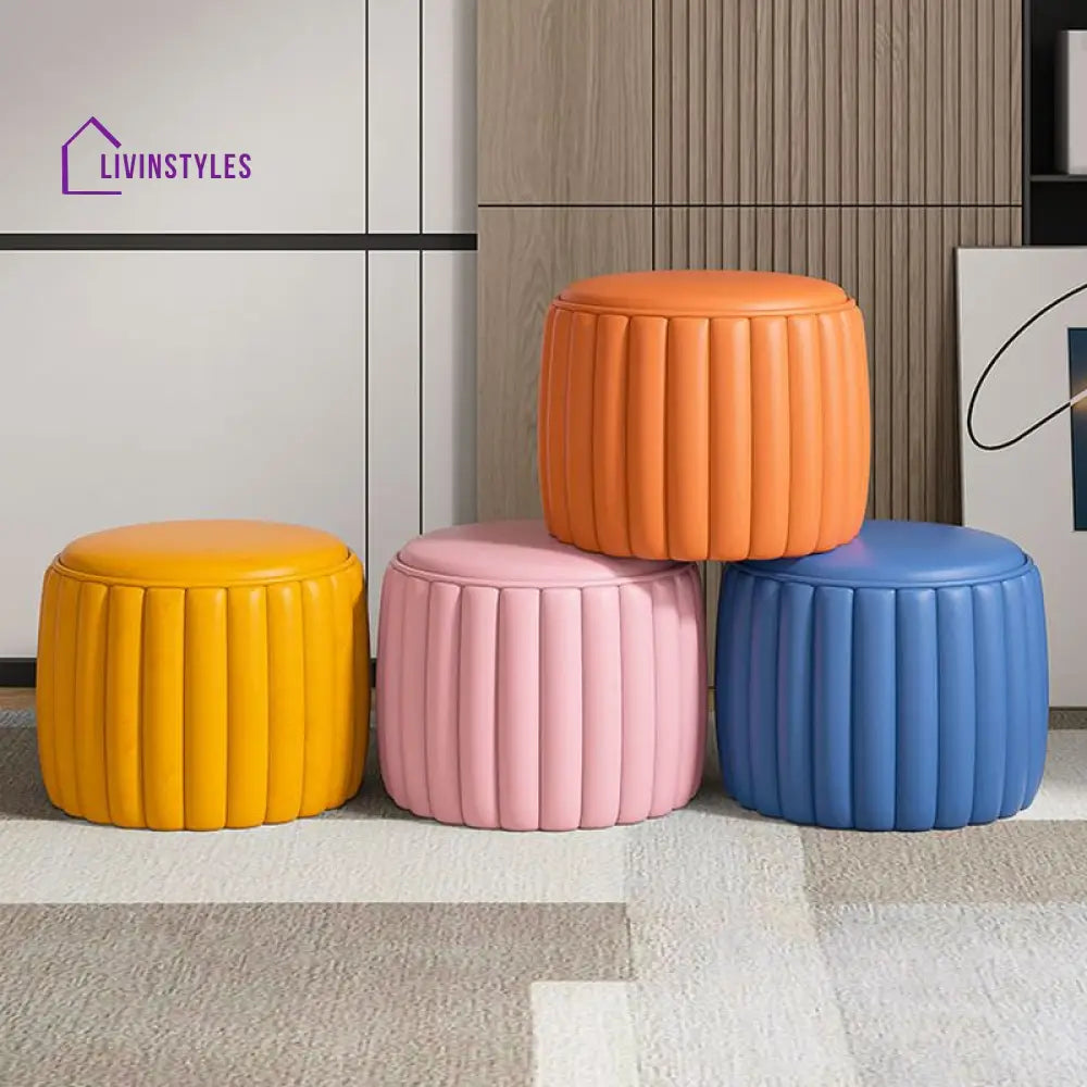 Ishira Living Room Ottoman | Faux Leather Fabric