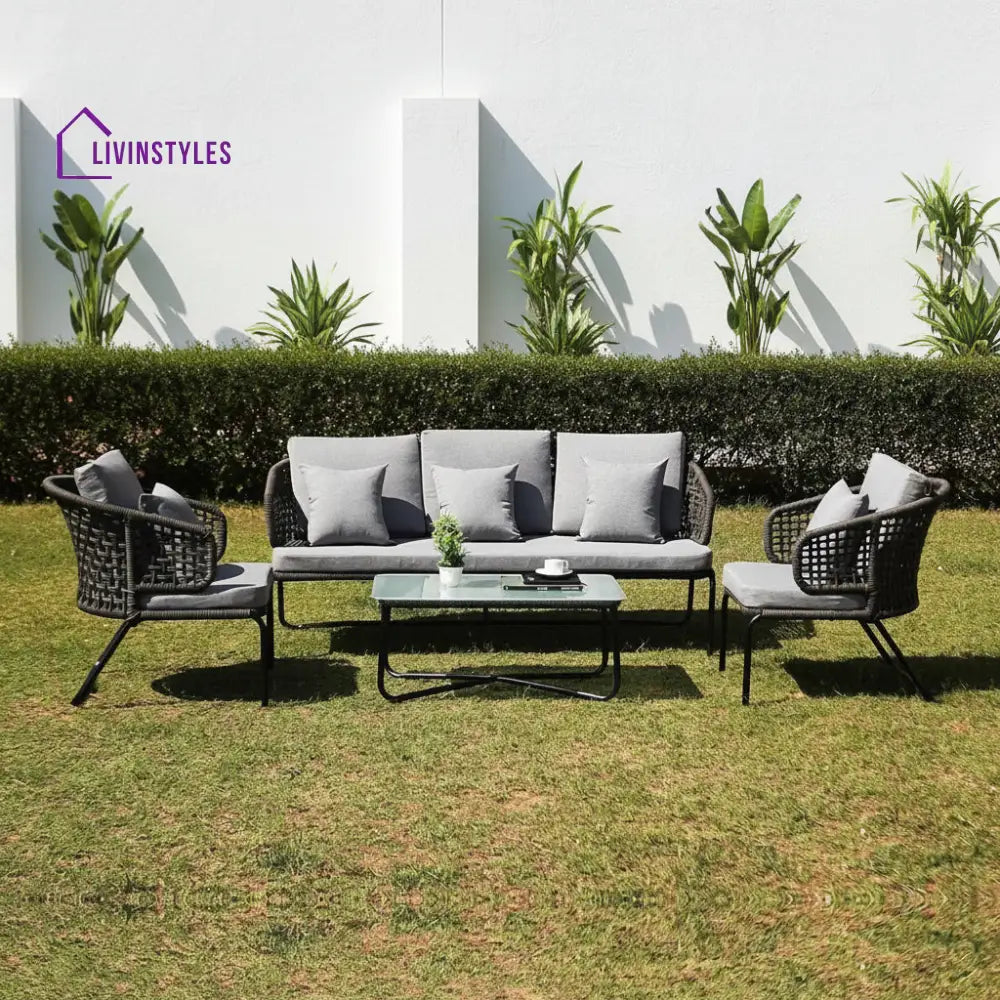 Ishira Outdoor 5 Seater Rope Conversation Sofa Set - Sofa Set