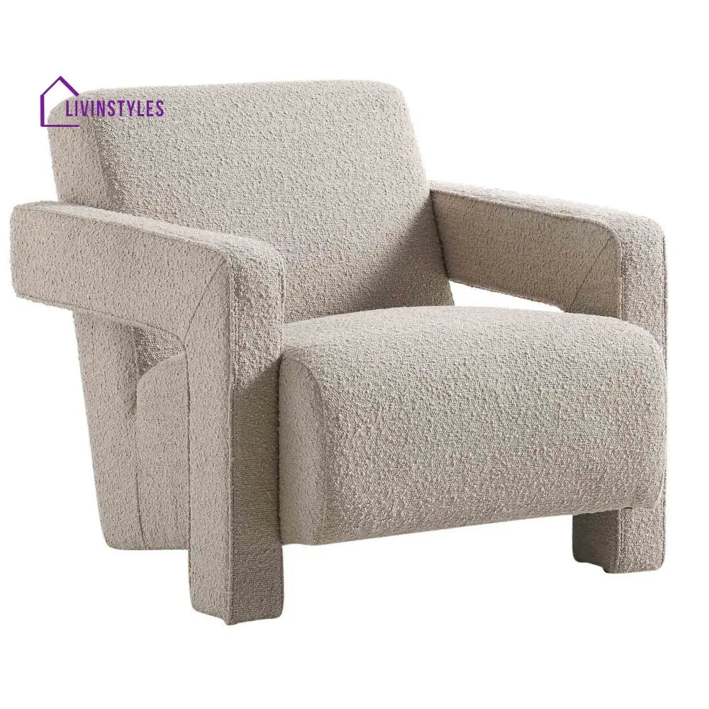Brompton Sculptural Armchair Taupe Boucle Accent Chairs