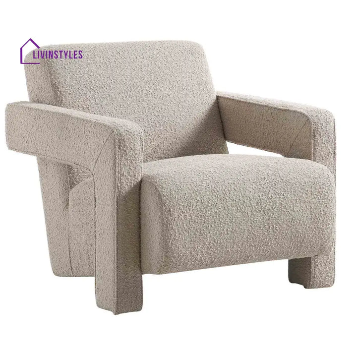 Brompton Sculptural Armchair Taupe Boucle Accent Chairs