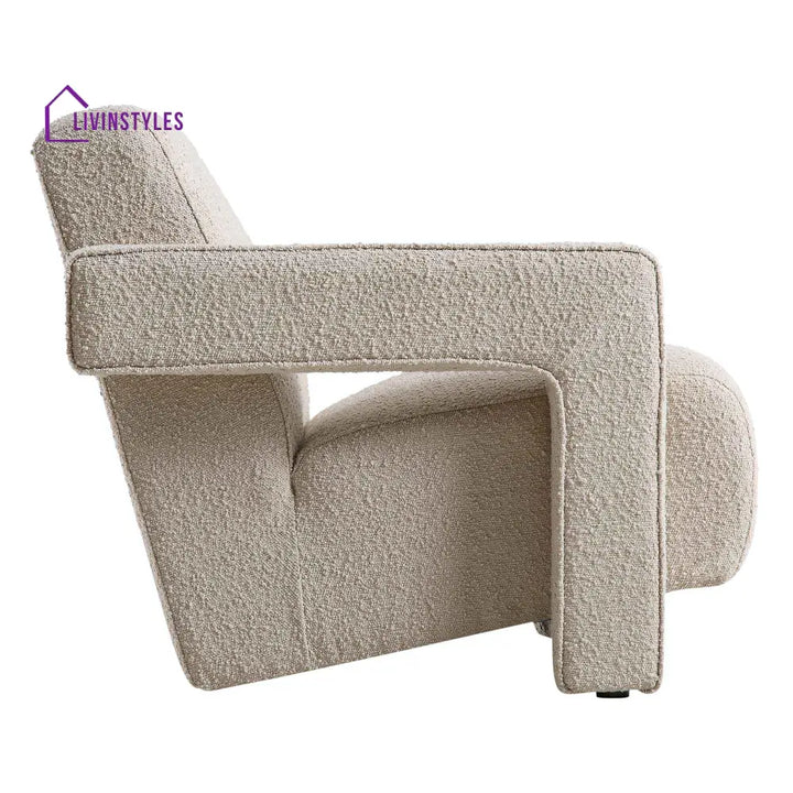 Brompton Sculptural Armchair Taupe Boucle Accent Chairs