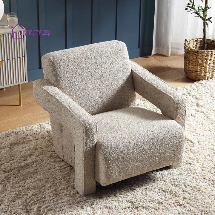 Brompton Sculptural Armchair Taupe Boucle Accent Chairs