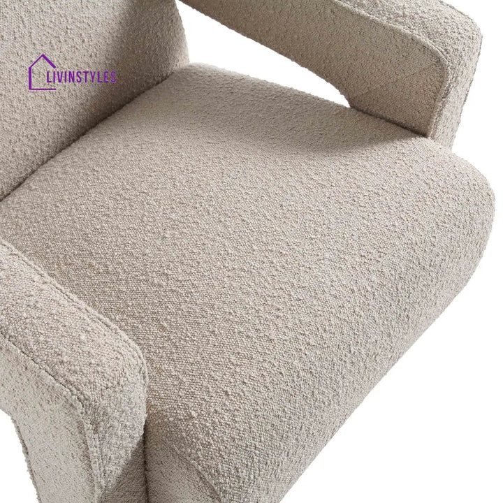 Brompton Sculptural Armchair Taupe Boucle Accent Chairs