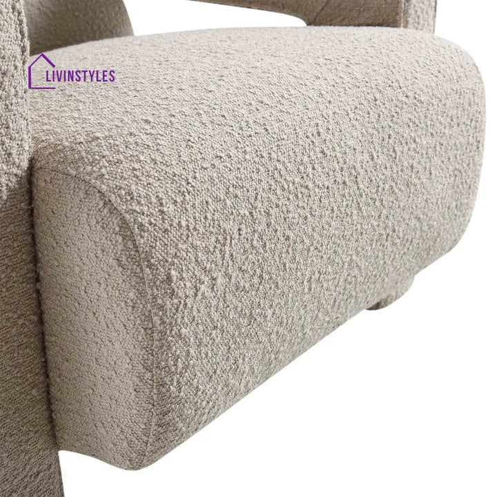 Brompton Sculptural Armchair Taupe Boucle Accent Chairs