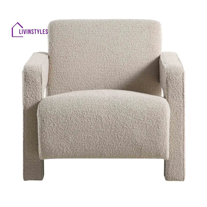 Brompton Sculptural Armchair Taupe Boucle Accent Chairs