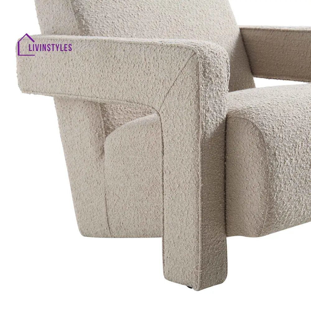 Brompton Sculptural Armchair Taupe Boucle Accent Chairs