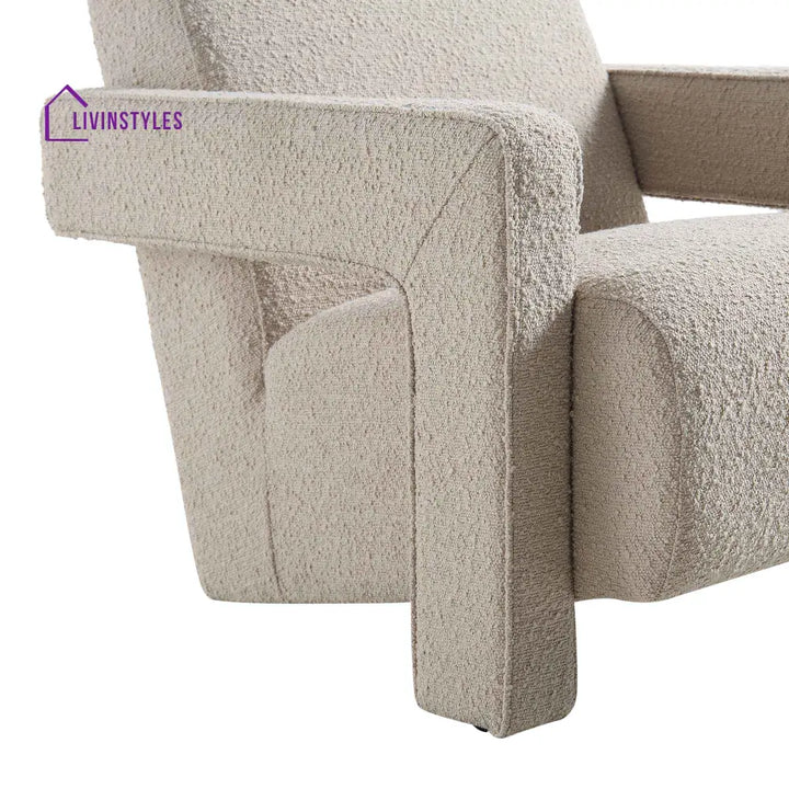 Brompton Sculptural Armchair Taupe Boucle Accent Chairs