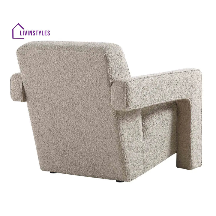 Brompton Sculptural Armchair Taupe Boucle Accent Chairs