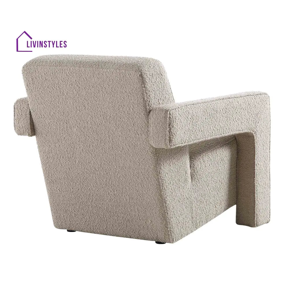 Brompton Sculptural Armchair Taupe Boucle Accent Chairs