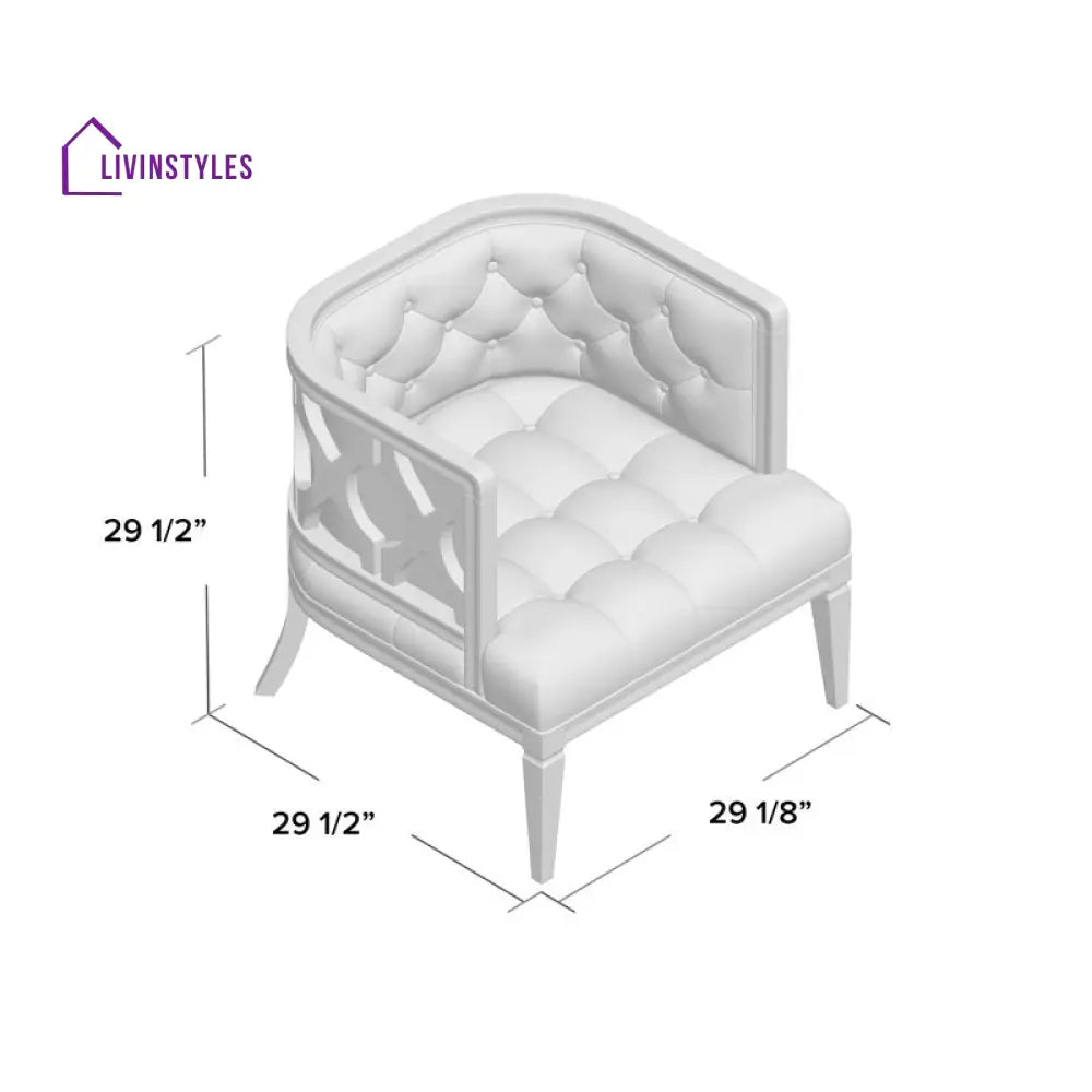 Ishira Solid Wood and Fabric Arm Chair | Living Room Chair | Lounge Chair