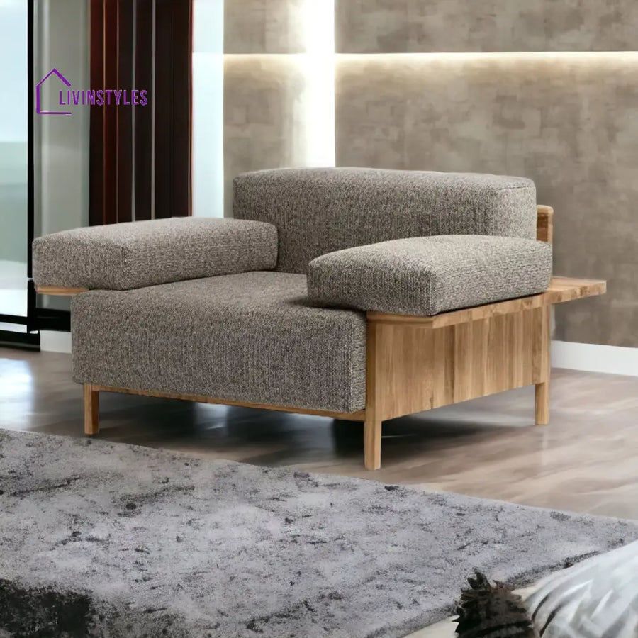 Adara Oak Wood Lounge Chair