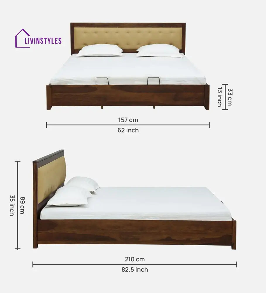 Lucia Sheesham Wood Hydraulic Storage Beds Bedroom Furniture Sets