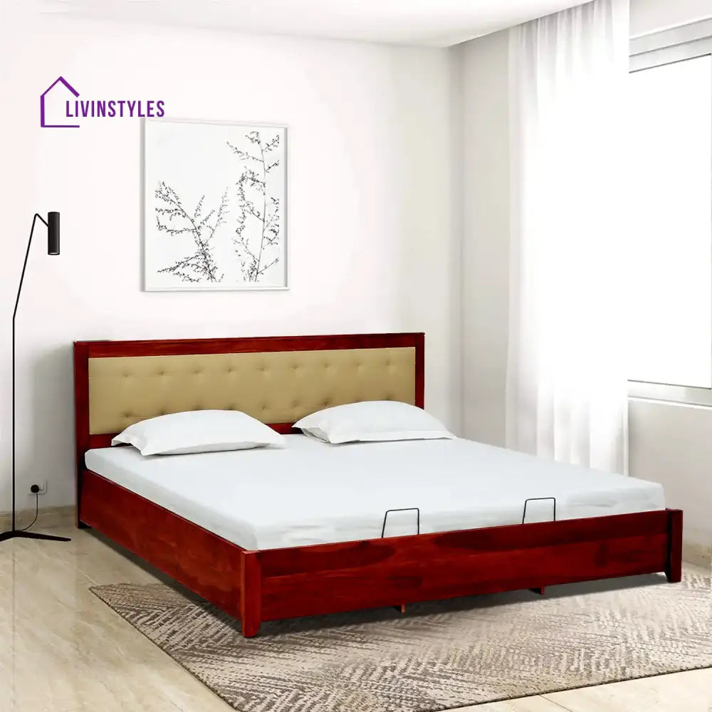 Lucia Sheesham Wood Hydraulic Storage Beds Queen / Honey Bedroom Furniture Sets