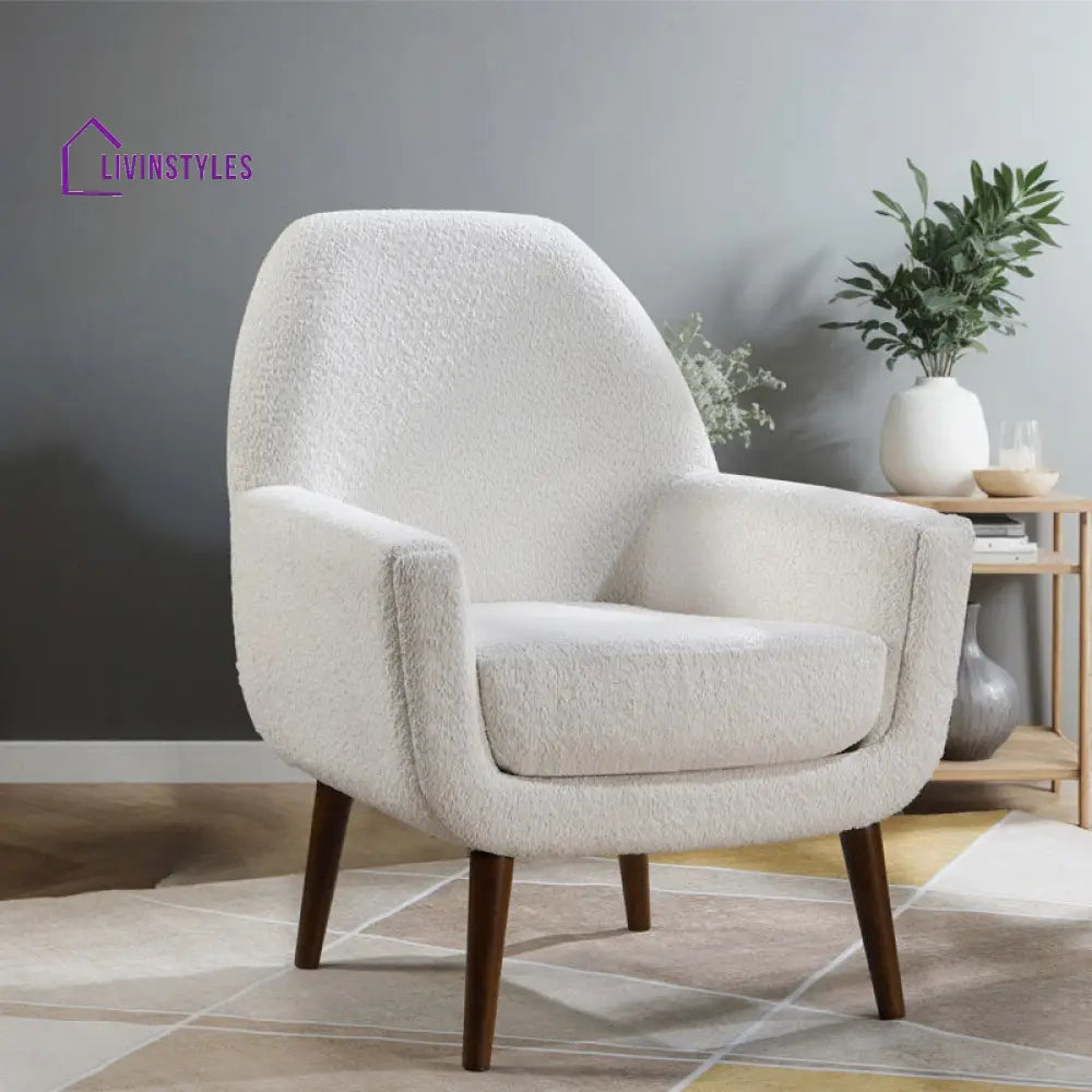 Ishita Solid Wood and Fabric Arm Chair | Living Room Chair | Lounge Chair