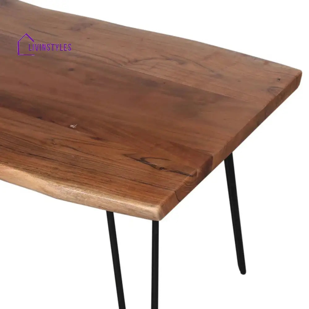 Ishita Solid Wood and Metal Coffee Table for Living Room