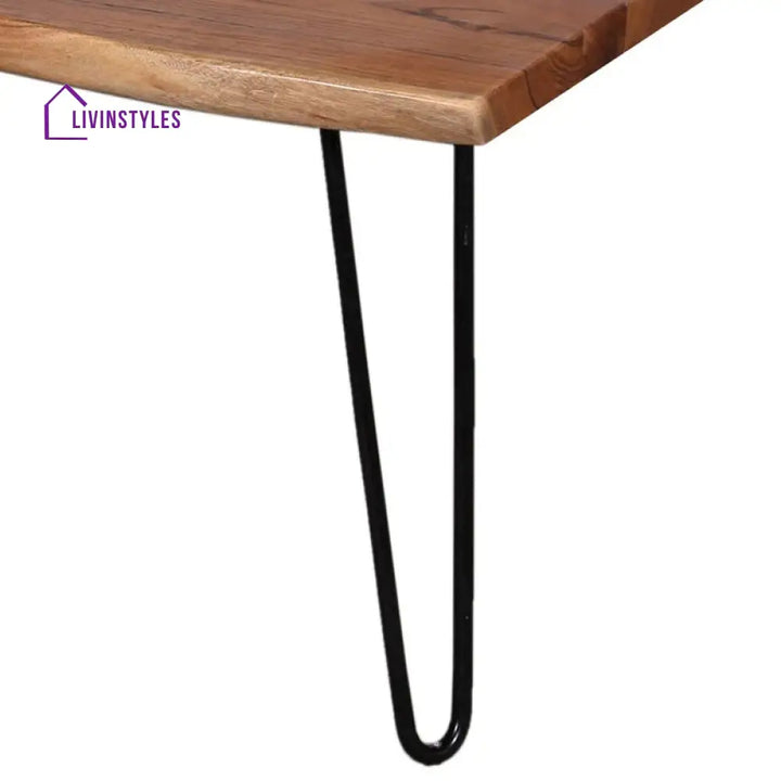Ishita Solid Wood and Metal Coffee Table for Living Room