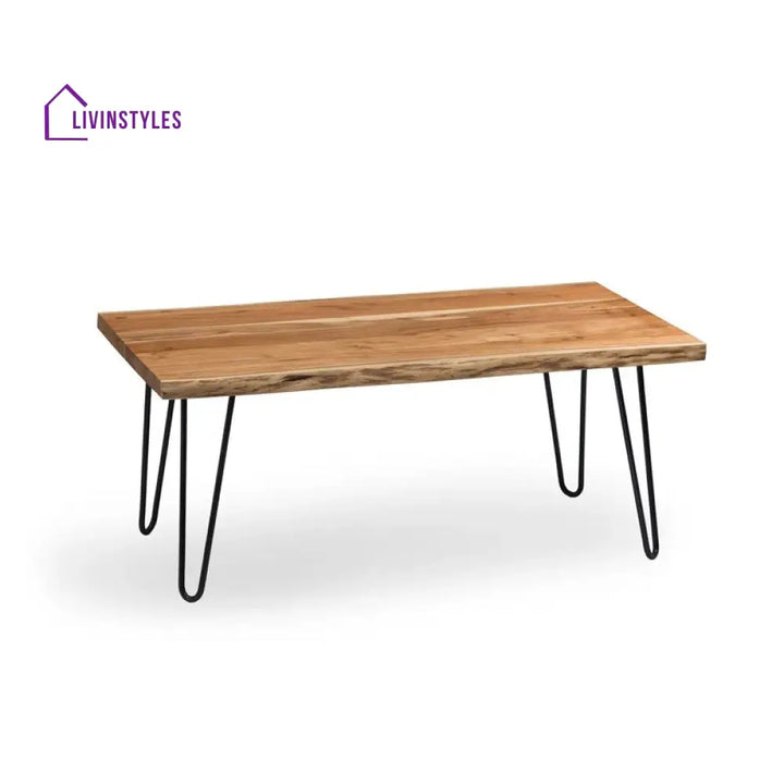 Ishita Solid Wood and Metal Coffee Table for Living Room