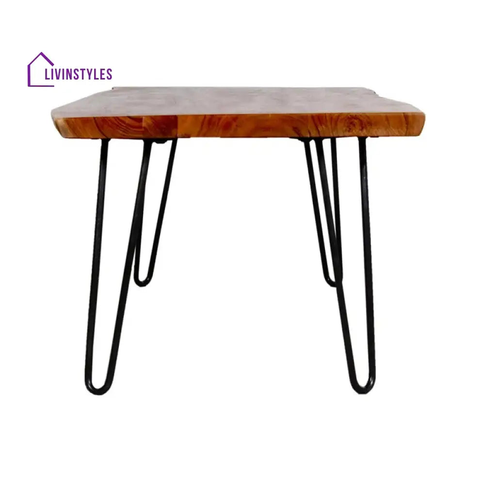 Ishita Solid Wood and Metal Coffee Table for Living Room