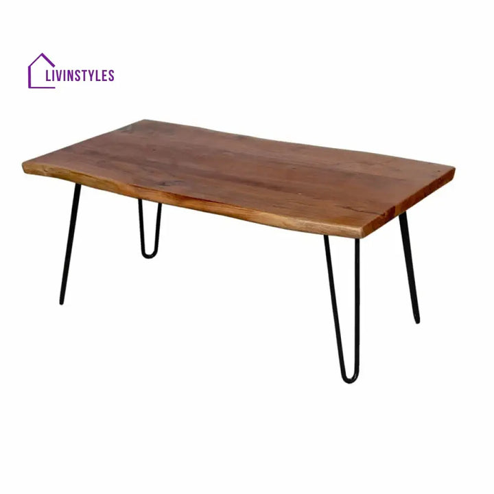 Ishita Solid Wood and Metal Coffee Table for Living Room