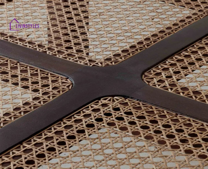 Ishita Solid Wood Rattan Coffee Table