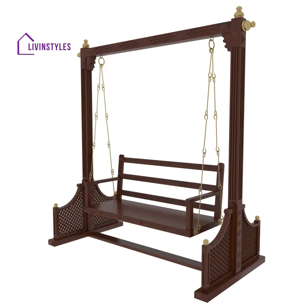 Ishita Vintage Southern Dark Finished Wooden Handmade Swing Swing