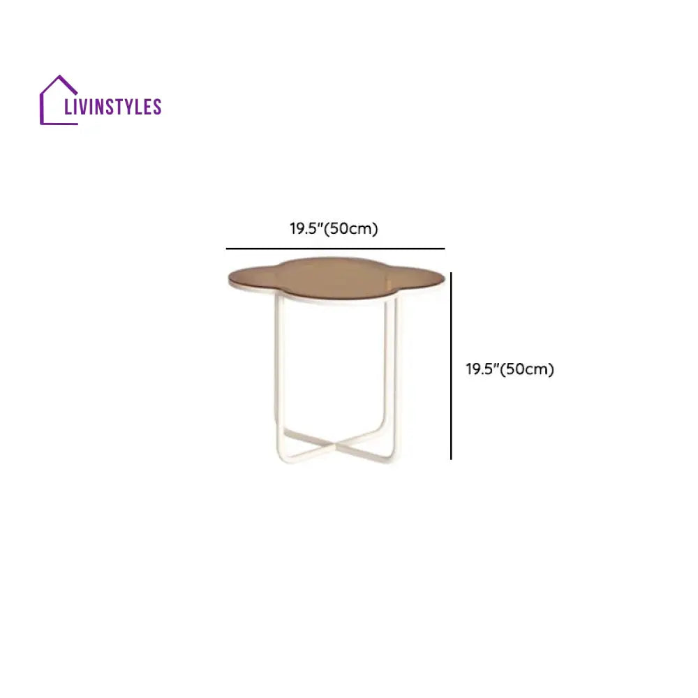 Ishita White Frame and Glass Top Coffee Table for Living Room