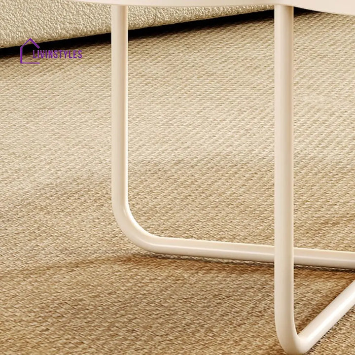 Ishita White Frame and Glass Top Coffee Table for Living Room
