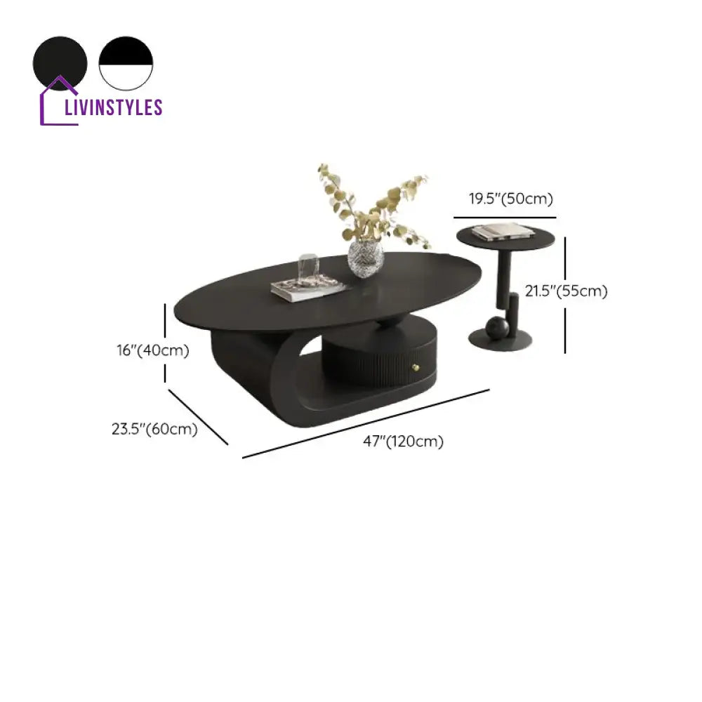 Ishleen Stainless Steel Frame and Marble Top Coffee Table for Living Room