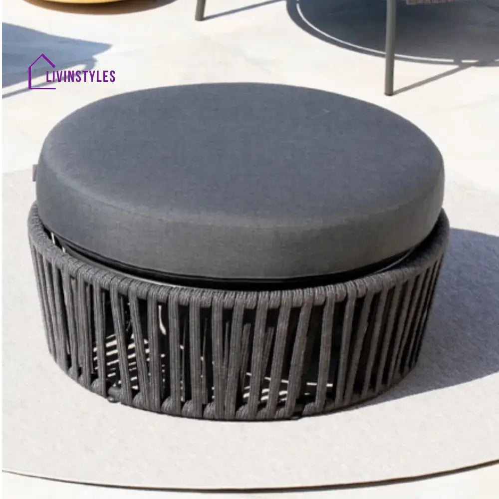 Ishvika Round Outdoor Rope Footstool - Footrest