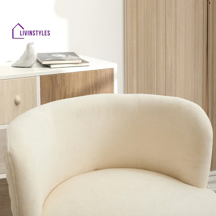 Ishwarya Metal and Fabric Arm Chair | Living Room Chair | Lounge Chair - 360 Rotating
