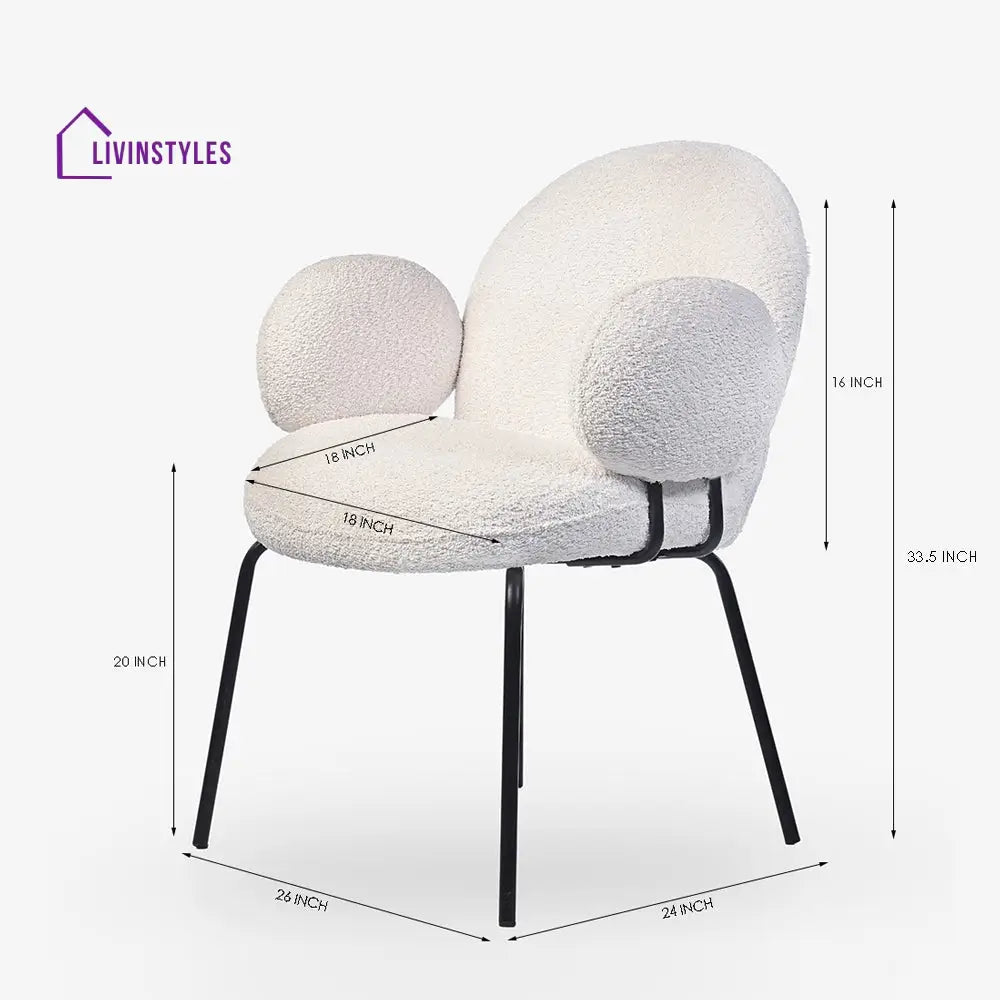 Isida Iron Chair - Boucle Fabric Chair