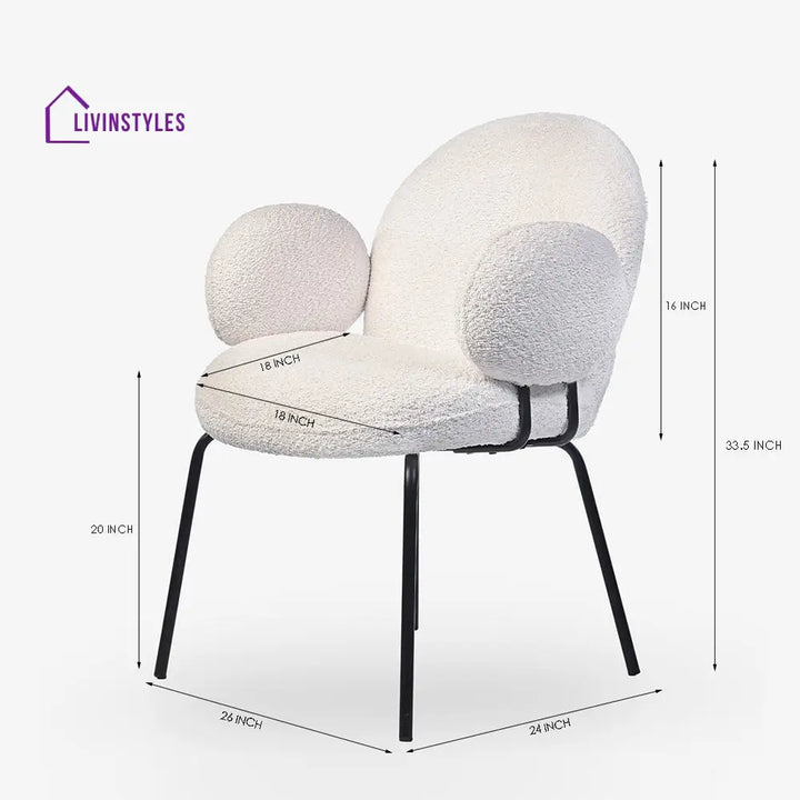 Isida Iron Chair - Boucle Fabric Chair