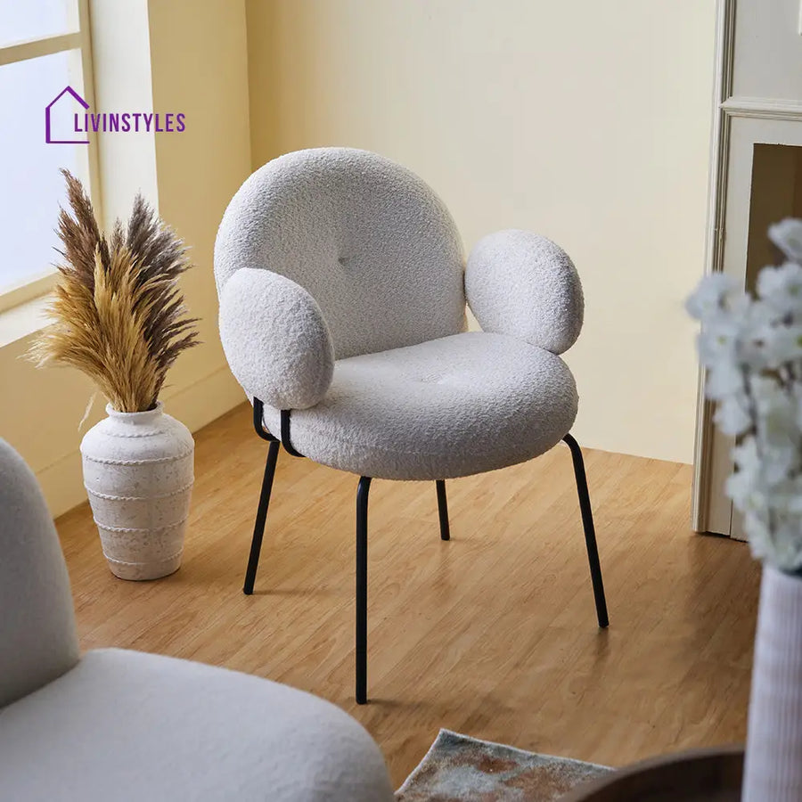 Isida Iron Chair - Boucle Fabric Chair