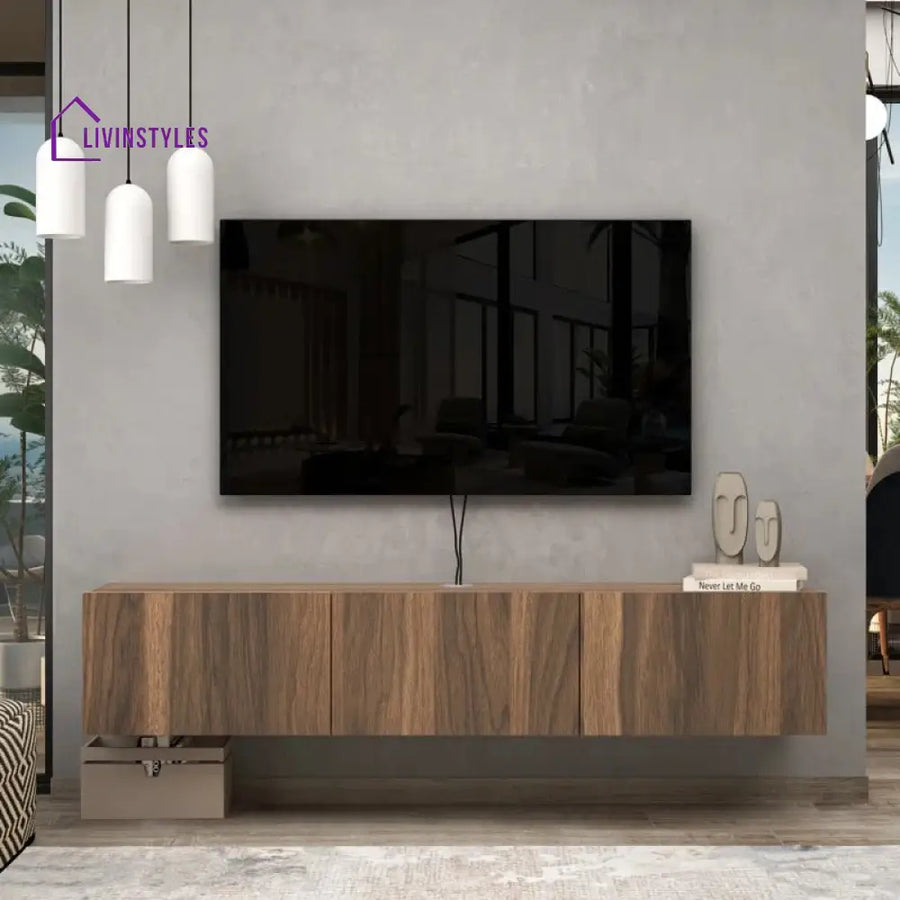 Isla Wall Mounted Wooden Finish Tv Unit Stand for Living Room