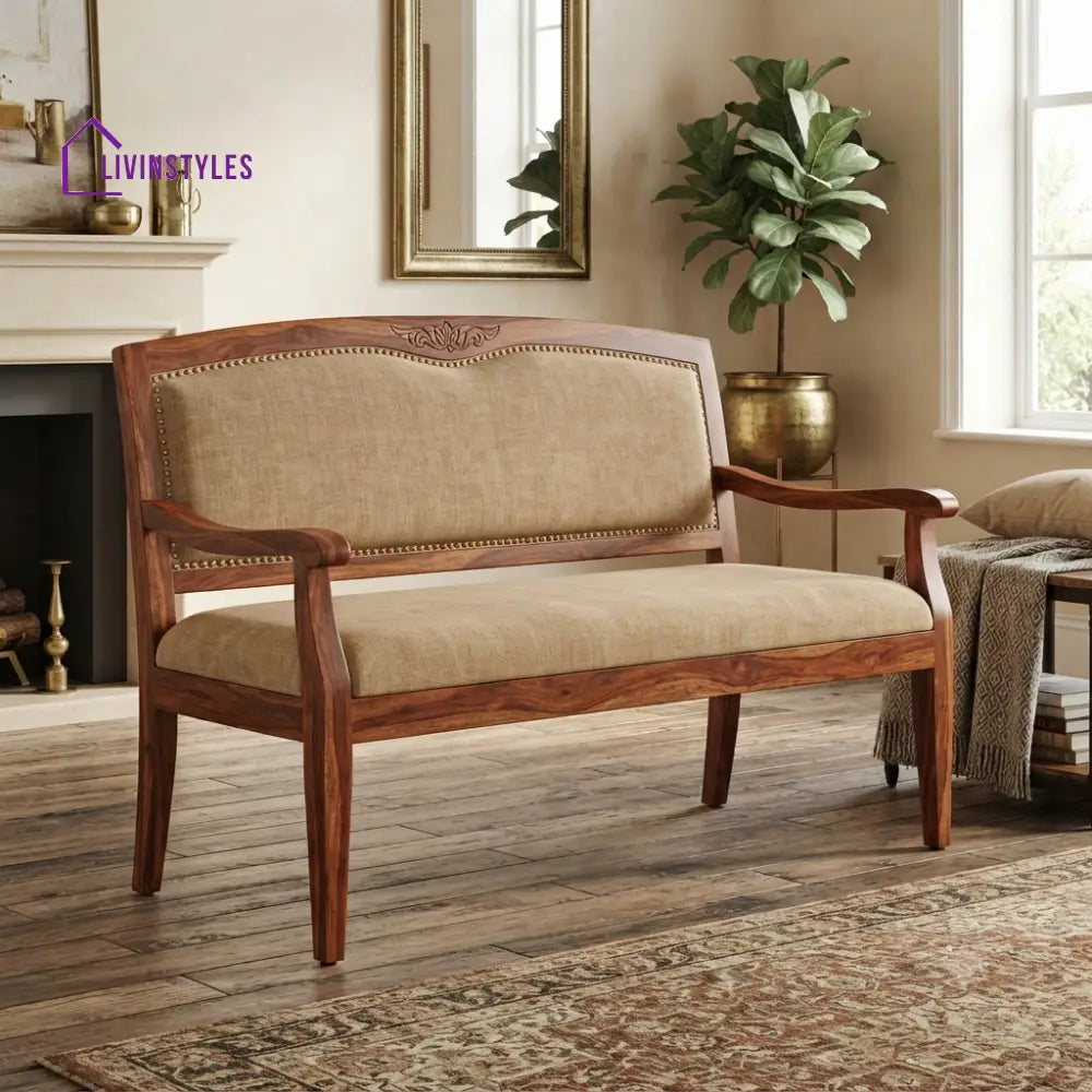 Isla Wooden Bench for Living Room | Bedroom | Extra Seating
