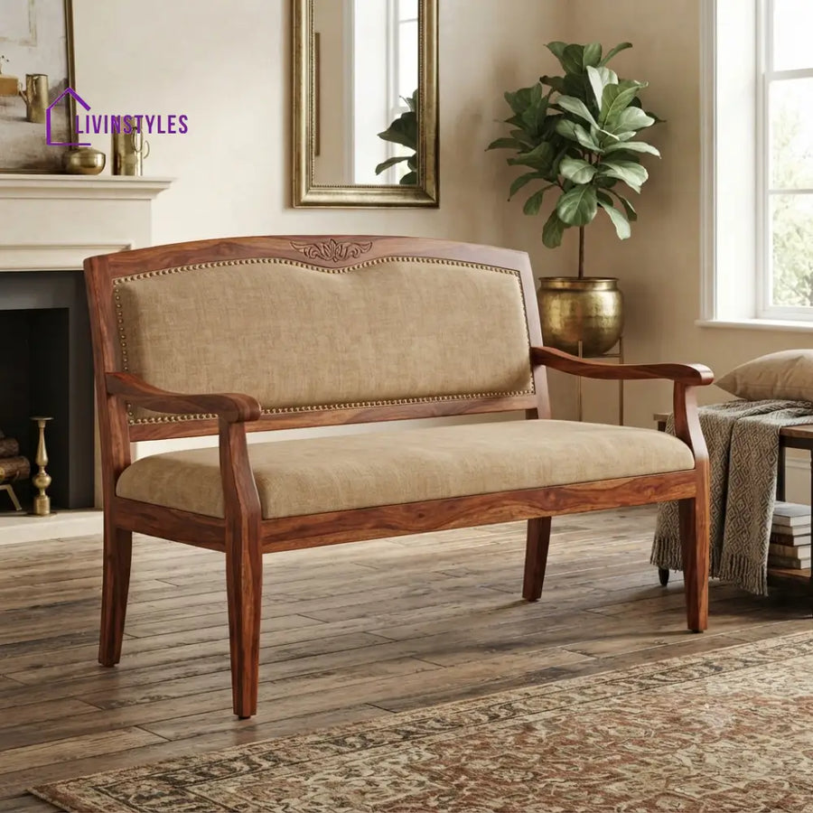 Isla Wooden Bench for Living Room | Bedroom | Extra Seating
