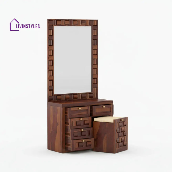 Ivanna sheesham wood dressing table with sitting