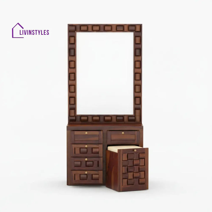 Ivanna sheesham wood dressing table with sitting
