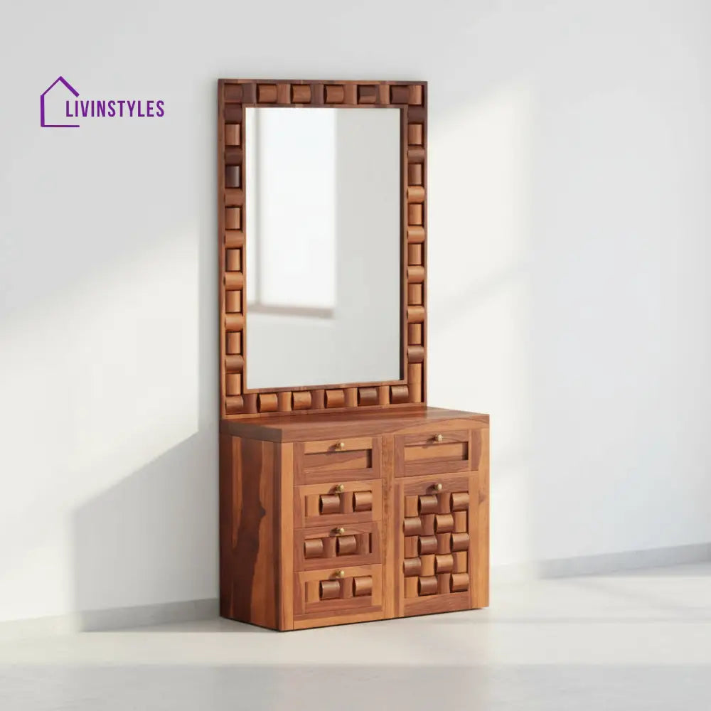 Ivanna sheesham wood dressing table with sitting