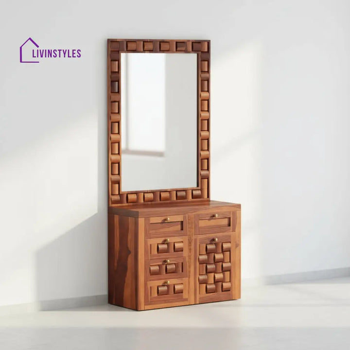 Ivanna sheesham wood dressing table with sitting