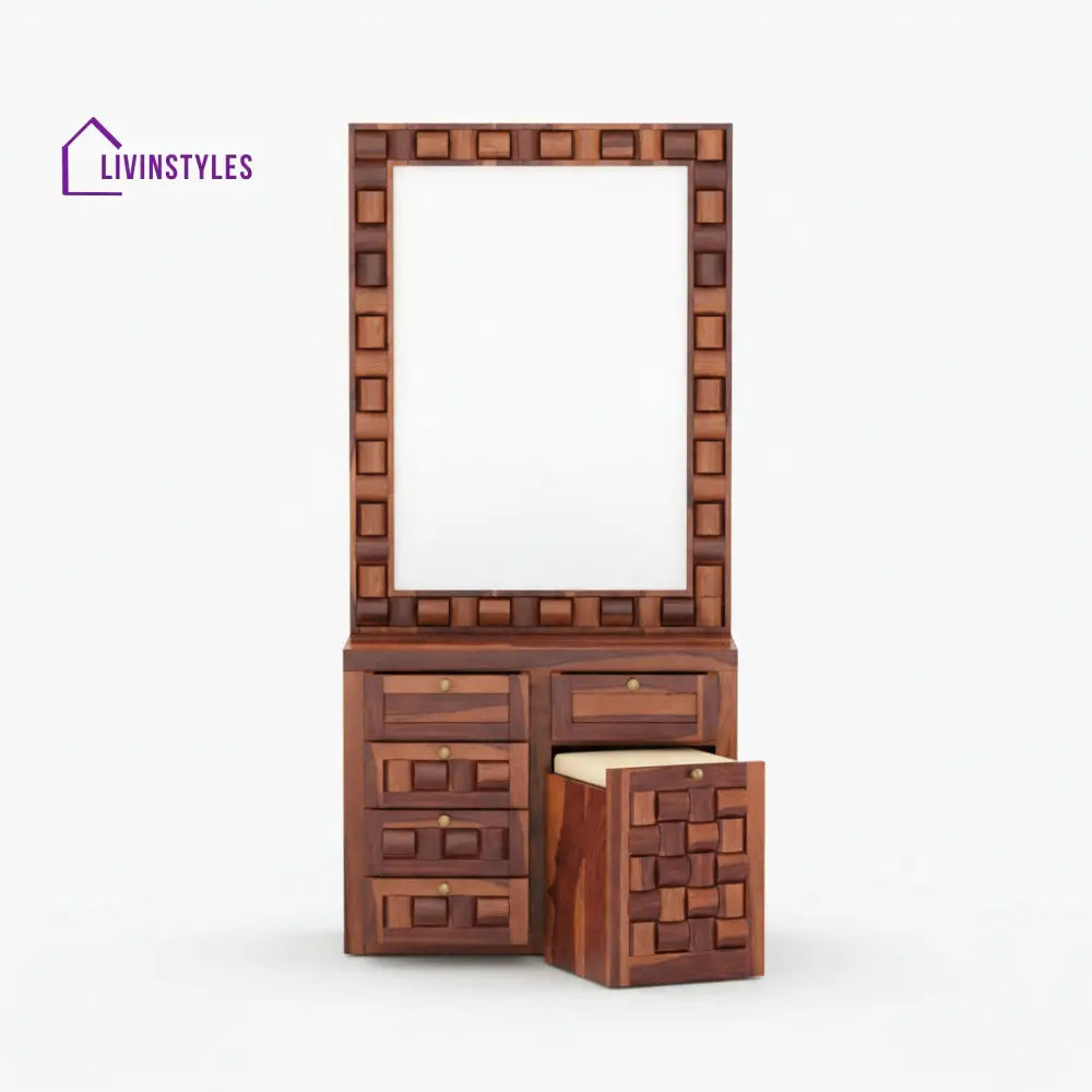 Ivanna sheesham wood dressing table with sitting
