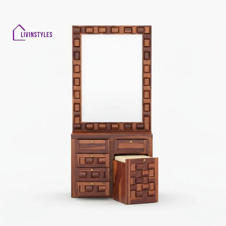 Ivanna sheesham wood dressing table with sitting