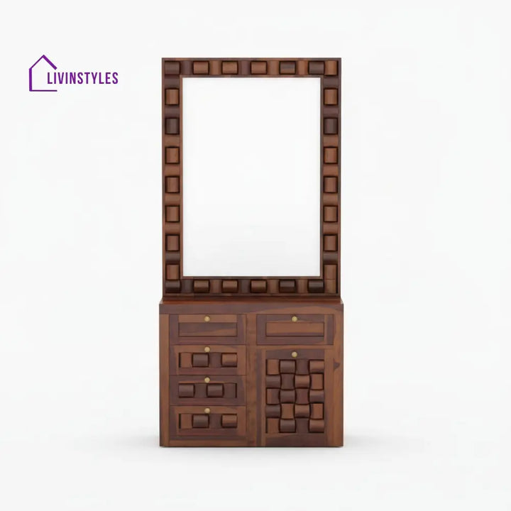 Ivanna sheesham wood dressing table with sitting WALNUT