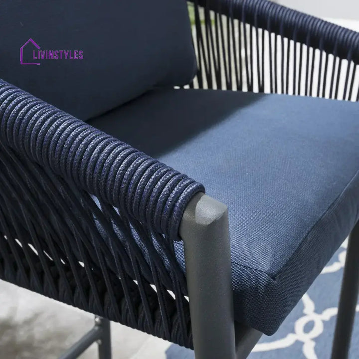Ivette Outdoor Patio Bar Chair 4 Chairs For Balcony Braided & Rope - Bar Sets