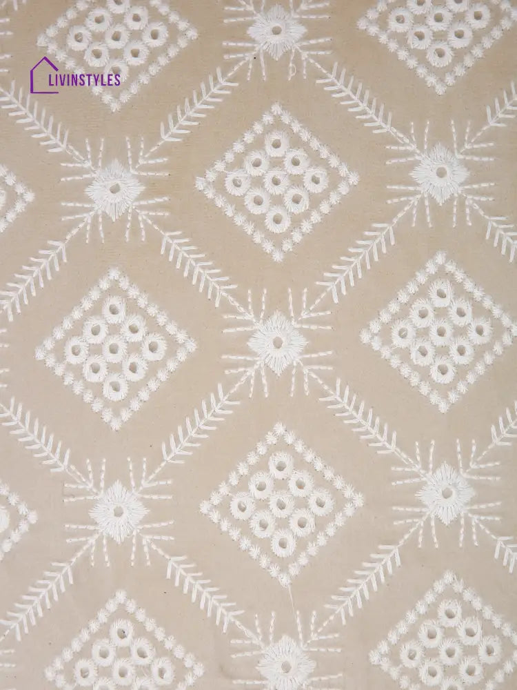 Ivory Color Embroidered Cushion Cover Set Of 2 (18X18 Inch)