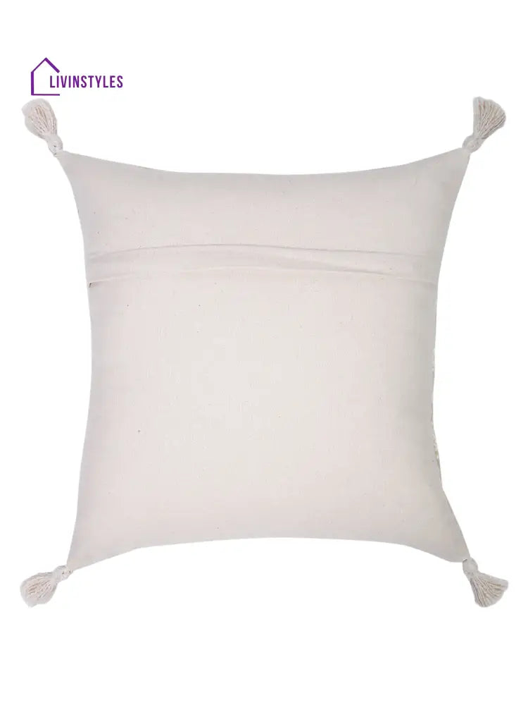 Ivory Color Embroidered Cushion Cover Set Of 2 (18X18 Inch)