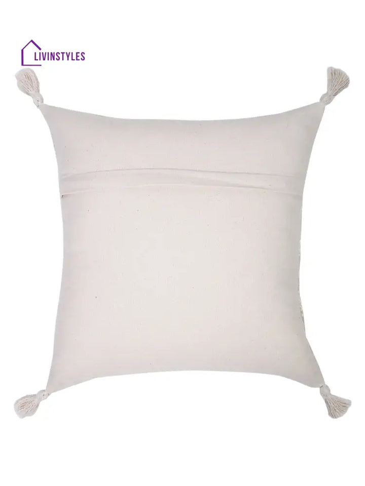 Ivory Color Embroidered Cushion Cover Set Of 2 (18X18 Inch)