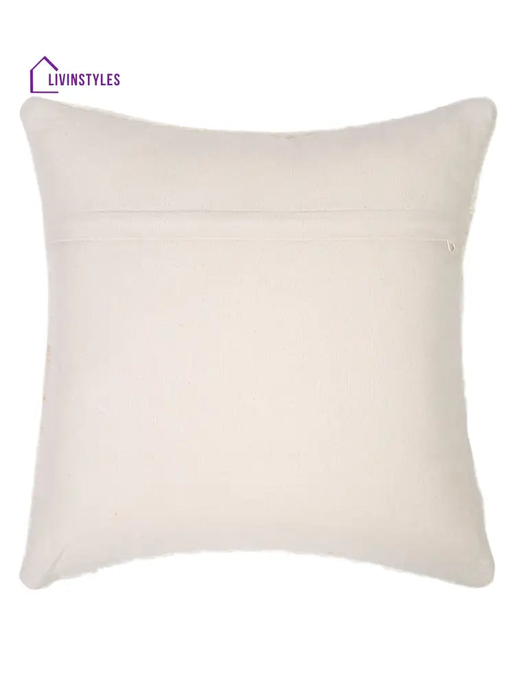 Ivory Color Hand Woven Cotton Cushion Cover Set Of 2 (20X20 Inch)